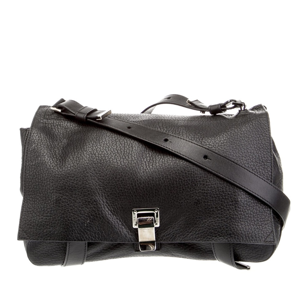 Proenza Schouler cross body courrier bag black with silver hardware